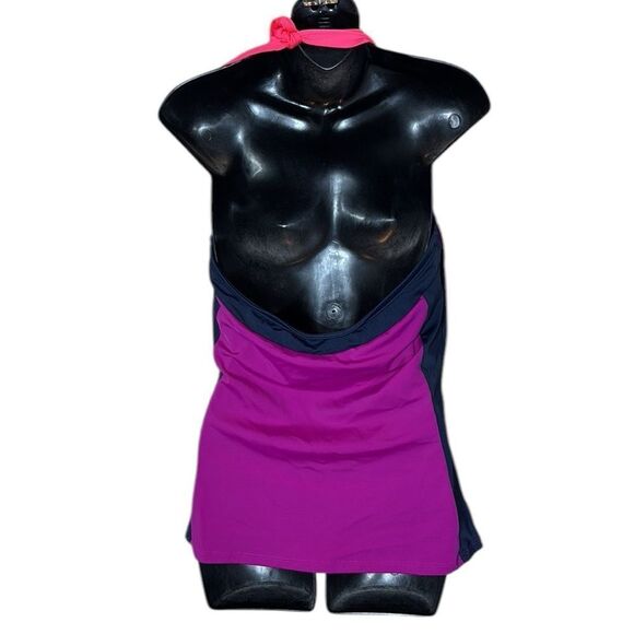 Boden women’s US 14 Santorini colorblock tankini halter swimsuit top - Picture 3 of 4